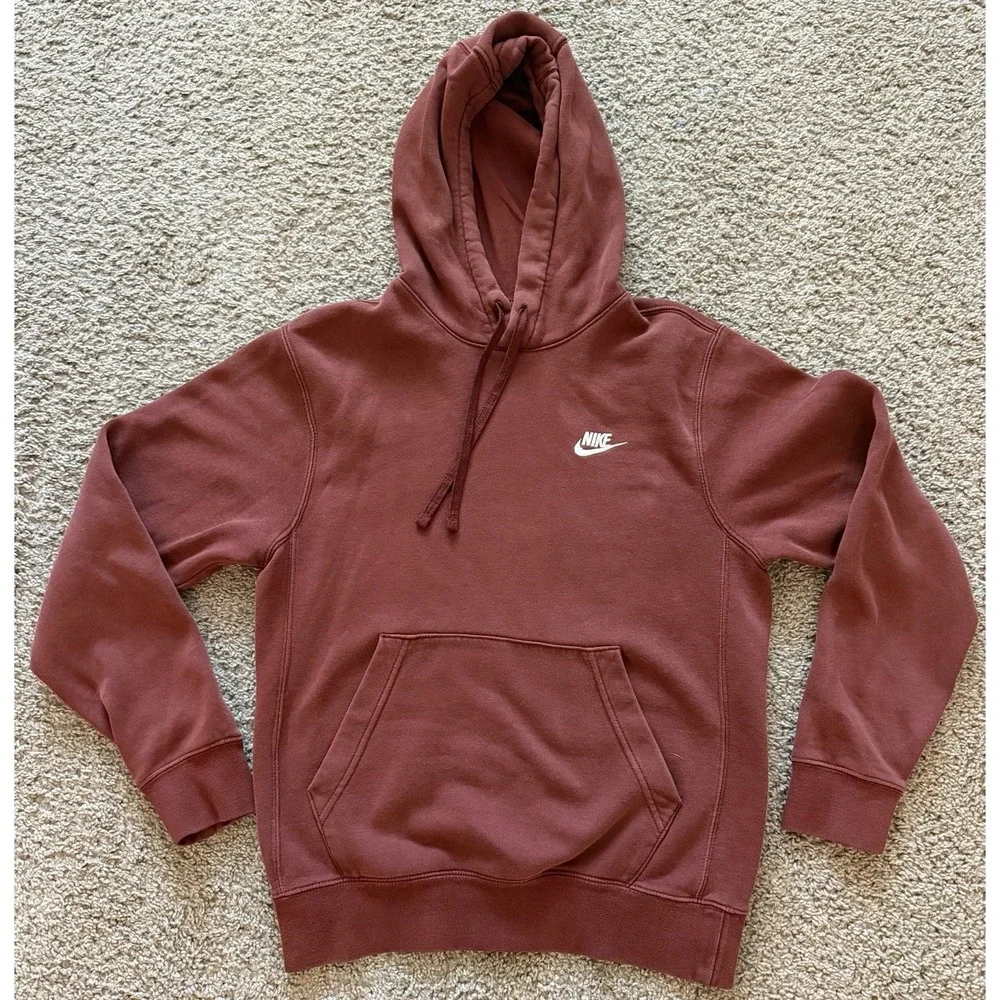 Nike Mens Sportswear Club Fleece Pullover Hoodie Sweatshirt Size XS Oxen Brown